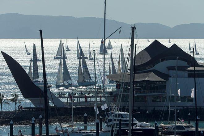 The finish of a race heralds the start of party time onshore at Audi Hamilton Island Race Week ©  Andrea Francolini Photography http://www.afrancolini.com/